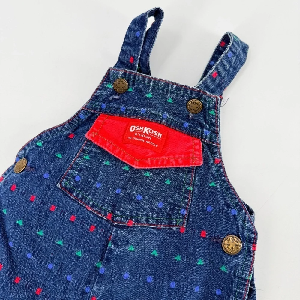 Vintage Oshkosh Shapes Baby Overalls Size 12 months FLAWS